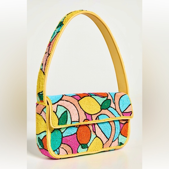 🌺🎉HP🎉🌺 NWOT Staud Beaded Tommy Bag Citrus 🌟Rare Find🌟 - Picture 12 of 16